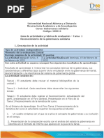 Guía de Actividades y Rúbrica de Evaluación - Unidad 1 - Tarea 1 - Reconocimiento de La Gobernanza Solidaria