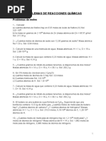 Problemas Reacciones Químicas 4º ESO