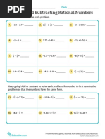 Adding and Subtracting Rational Numbers PDF