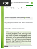 Differences in Pain Threshold Values of Masseter A