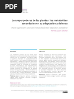 Metabolitos Secundarios en Su Adaptación y Defensa