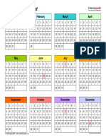 Perpetual Calendar Landscape Year at A Glance