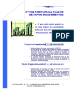 Duas Particularidades Na Análise de Novos Investimentos