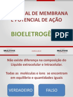 AULA 2 - Bioletrogênese - Potencial de Membrana e Potencial de Ação