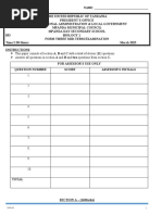 Biology F3 Mid-Term Test March 2o23