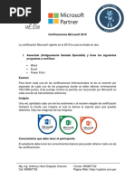 Certificaciones Microsoft 2019