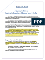 Lecture 3 - Evolution of Labour Laws in India