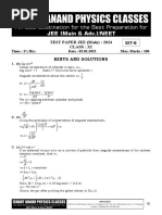 Hints and Solutions - XI Test Paper JEE (Main) Dt. 02.02.2023 - SET-B