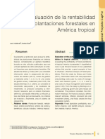 Evaluacion de La Rentabilidad de Plantaciones Forestales en America Tropical