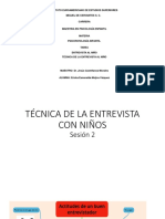 TÉCNICA DE LA ENTREVISTA CON NIÑOS Sesion 2 PDF