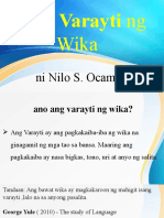 Mga Varayti NG Wika Group 2