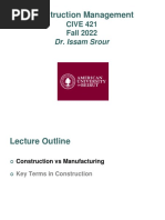 Lecture 2 - Construction Vs Manufacturing