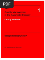 VDA 1 Quality Evidence 2nd Ed 1998