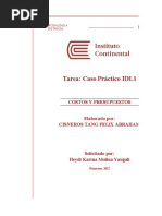 Caso Propuesto Costos y Presupuestos Idl1 Felix Cisneros Tang