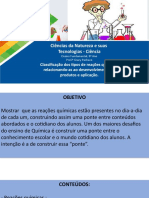 Classificação Dos Tipos de Reações Químicas, Relacionando-As Ao Desenvolvimento de Produtos e Aplicação