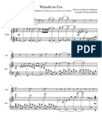 Watashi No Uso Violin and Piano Duet PDF