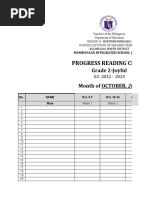 Reading Progress Chart 2022 2023 Green