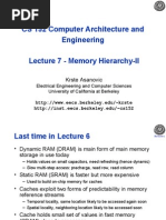 CS 152 Computer Architecture and Engineering Lecture 7 - Memory Hierarchy-II