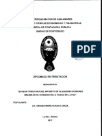 Evasion Tributaria Del Impuesto de Alquileres de Bienes Inmuebles de Viviendas en La Ciudad de La Paz