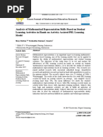 Analysis of Mathematical Representation Skills Based On Student Learning Activities in Hands On Activity Assisted PBL Learning Model