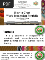 How To Craft Work Immersion Portfolio: Romel Pascual Calasag