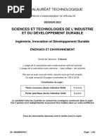 Bac 2023 Polynésie STI2D Énergies Et Environnement