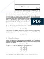 Note 2: EECS 189 Introduction To Machine Learning Fall 2020