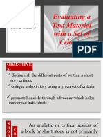 Module 6 Evaluating A Text Material With A Set of Criteria