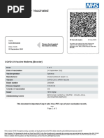 NHS COVID Pass - Vaccinated: COVID-19 Vaccine Moderna (Booster)