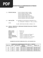 Memoria Descriptiva de Subdivision de Predio Urbano