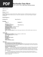 Mcleary's Spectre Husbandry Data Sheet