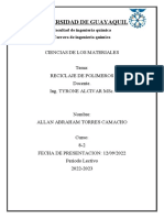 Ciencias de Los Materiales Reciclaje de Plasticos