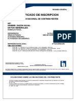 Certificado de Inscripcion: Datos Generales