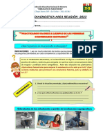 Evaluacion Diagnostica Area Religión 4to - 2023