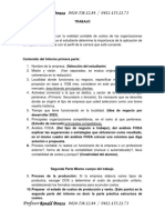 Informe CONTABILIDAD DE COSTOS Fe y Alegria