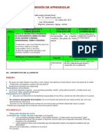 SESIÓN DE APRENDIZAJE Ciencia y Tecnologia Claudia Lunes de Marzo