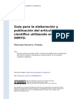 Reynosa Navarro, Enaidy (2020) - Guía para La Elaboración y Publicación Del Artículo Científico Utilizando en Sistema IMRYD