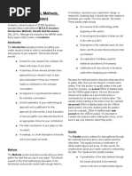 IMRAD Introduction Methods Results and Discussion 1