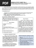 Learning Activity Sheet No: 2: English For Academic and Professional Purposes (Eapp)