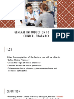 Lecture 1. Introduction To Clinical Pharmacy