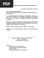 Solicitud para El Cambio de Sede