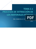 Tema 2.1 Procesos de Extraccion de Los Materiales Petreos