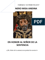 Cancionero Misa Andina en Honor Al Señor de La Sentencia