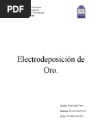 Electrodeposición de Oro