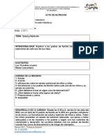 Formato de Acta de Salud y Nutrición