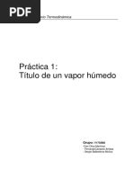 Práctica 1 Título de Un Vapor Húmedo