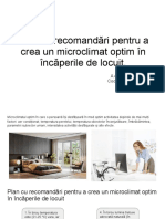 Plan Cu Recomandări Pentru A Crea Sau A Păstra Un Microclimat Optim În Încăperile de Locuit.