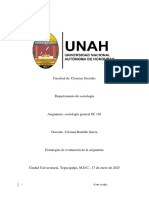 Rubrica de Las Evaluaciones Del Curso. I PERIODO 2023. UNAH