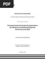 Propuesta de Elección de Tipo de Sostenimiento en Unidad de Producción Yauricocha PDF