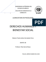 Derechos Humanos Y Bienestar Social: Licenciatura en Psicología